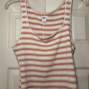 Urban Outfitters Women's Striped Tank Top - Pink, Orange, and White